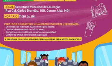 Prorrogado o prazo para o cadastramento do transporte escolar em Ubá