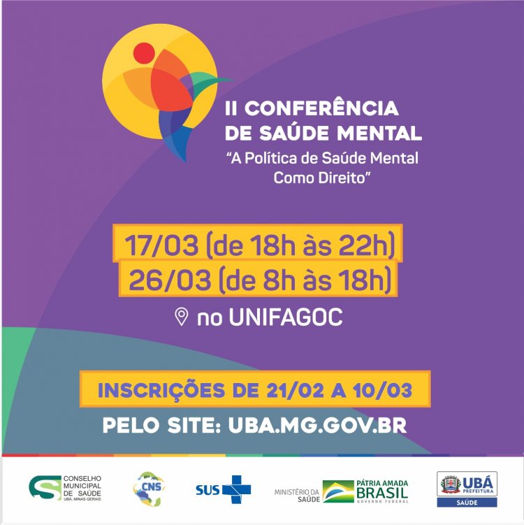Prefeitura de Ubá anuncia realização da II Conferência de Saúde mental e XII Conferência Municipal de Saúde