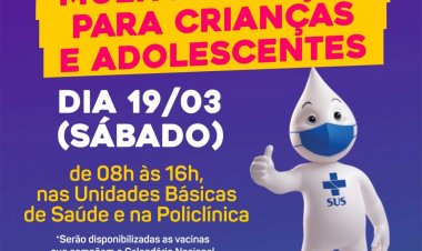 Saúde realiza Dia D da multivacinação para crianças e adolescentes em Ubá