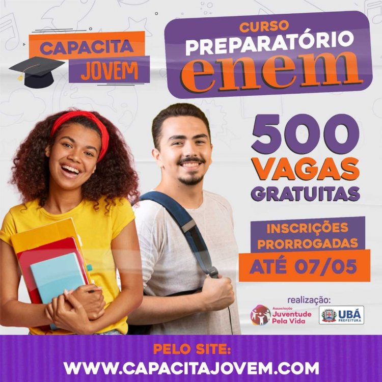 Capacita Jovem: Curso preparatório para o Enem tem inscrições prorrogadas