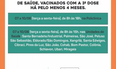 Ubá amplia 4ª dose contra COVID para maiores de 50 anos e Profissionais de Saúde