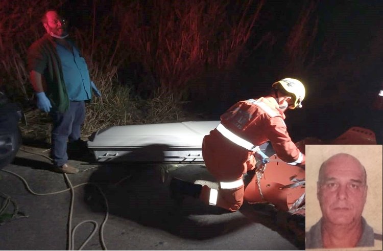 Motorista de caminhão morre após despencar de ribanceira próximo a Carangola