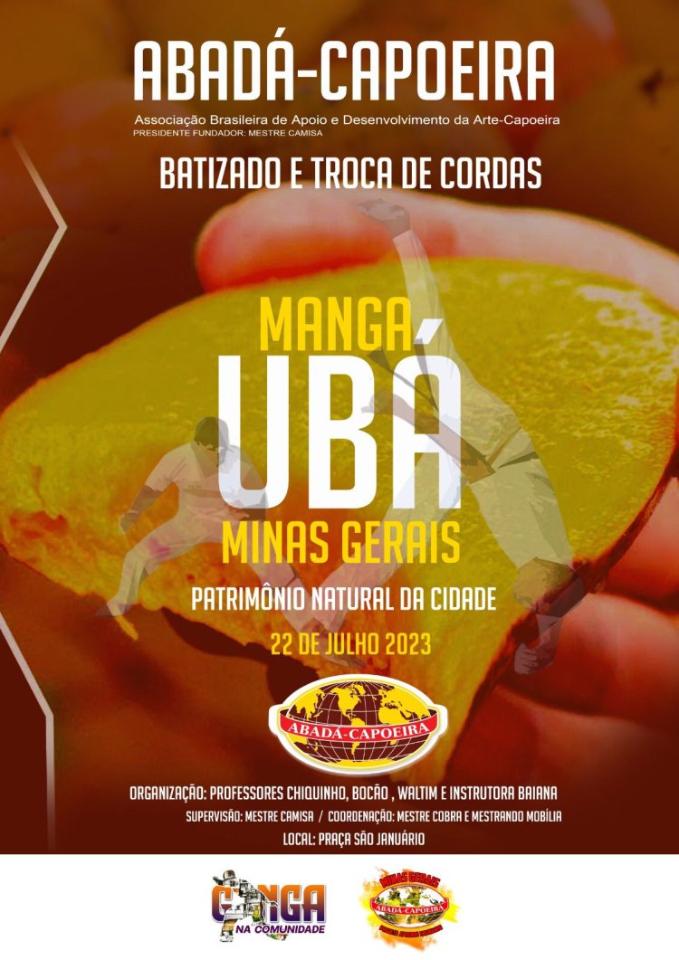 Evento com Capoeiristas de vários estados do Brasil vai homenagear a Manga Ubá neste sábado