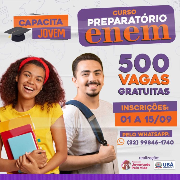 Capacita Jovem: Ubá oferece curso preparatório gratuito para o Enem 2023