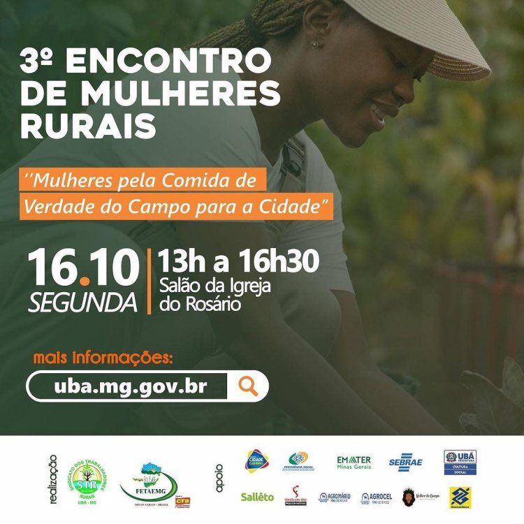 Prefeitura é parceira do 3º Encontro de Mulheres Rurais de Ubá