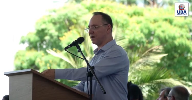Evandro Doriguetto discursa na Inauguração do Centro Administrativo de Ubá