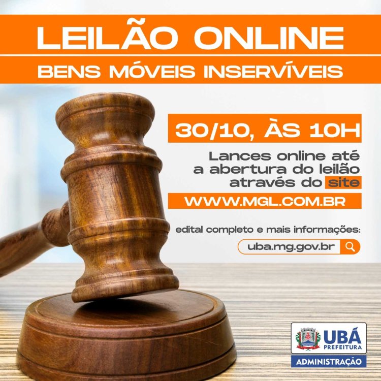 Prefeitura de Ubá realiza leilão online de bens móveis inservíveis