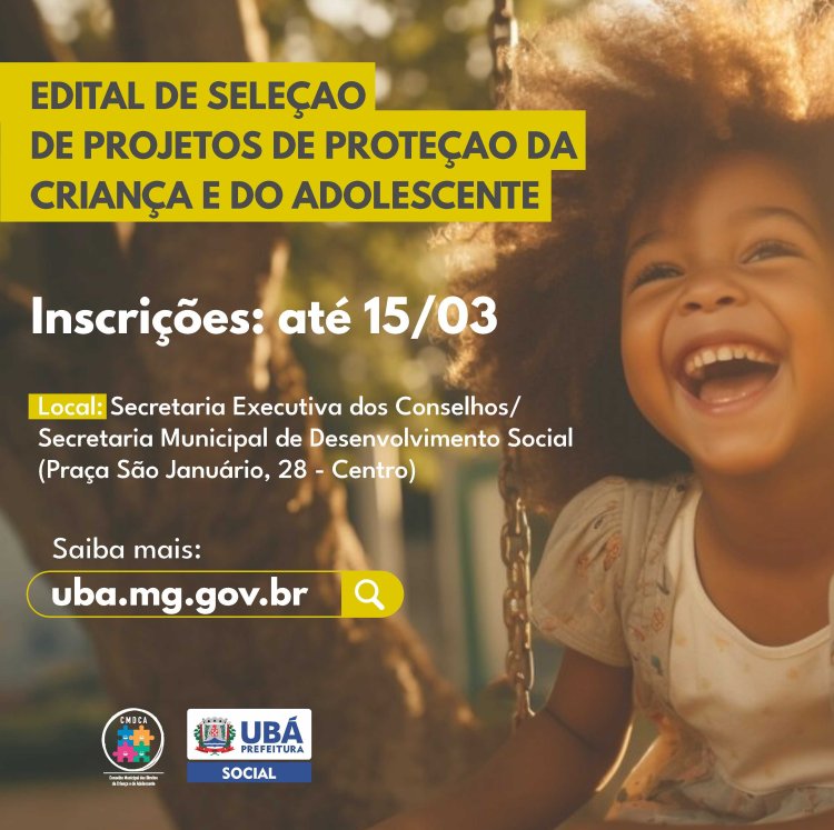 Ubá: CMDCA lança edital de seleção de projetos