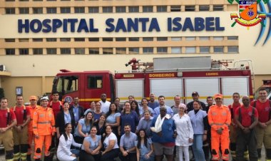 Primeiro Pelotão realiza simulado de incêndio no Hospital Santa Isabel