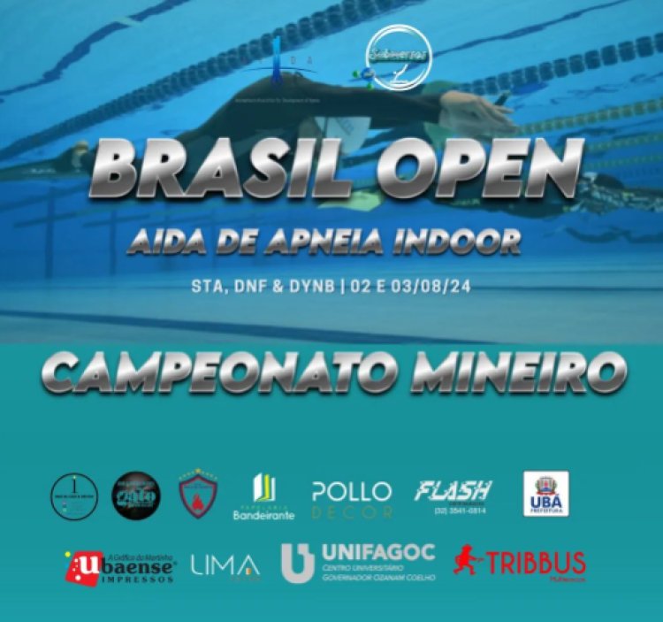 Clube Praça de Esportes de Ubá sediará o Campeonato Brasil Open AINDA de Apneia Indoor
