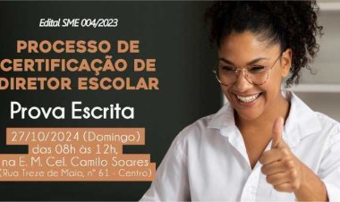 SME divulga data da prova para certificação ocupacional de diretor escolar