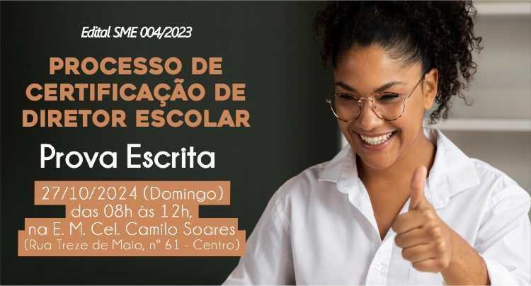 SME divulga data da prova para certificação ocupacional de diretor escolar