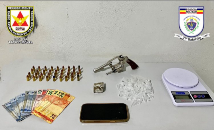 Ubá: Polícia Militar apreende arma de fogo, granada e drogas no bairro Pires da Luz