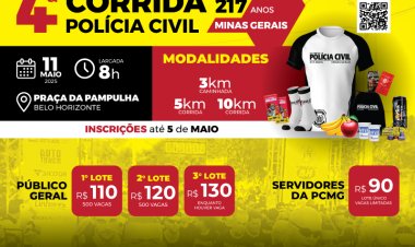 Participe da 4ª Corrida da Polícia Civil de Minas Gerais
