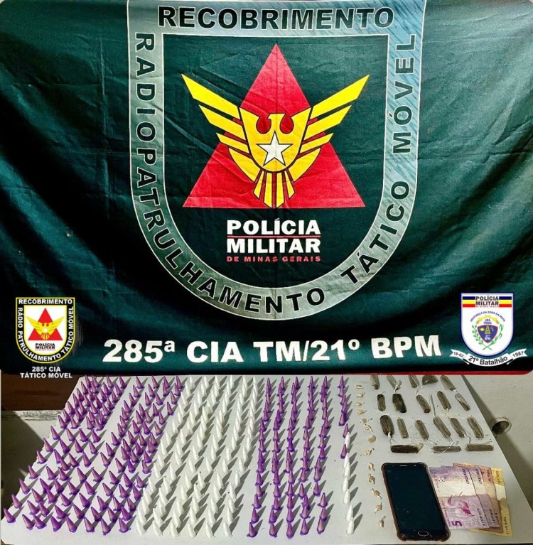 Ubá: Polícia Militar prende dois suspeitos por tráfico de drogas durante operação força total no Industrial