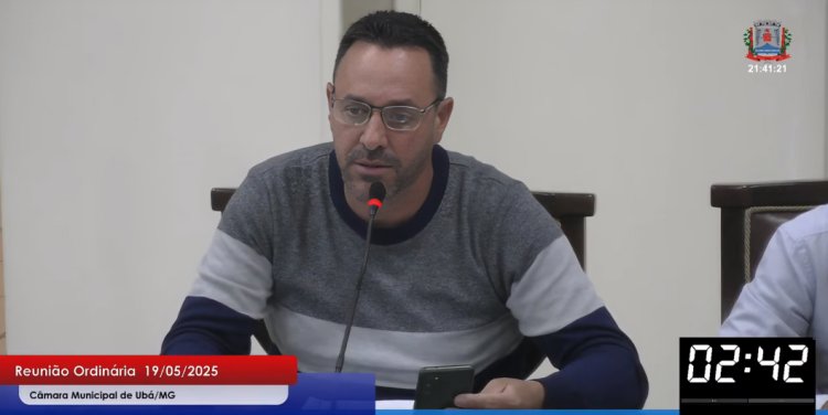UBÁ: Vereador Lek destaca conquistas em infraestrutura durante Reunião Ordinária da Câmara