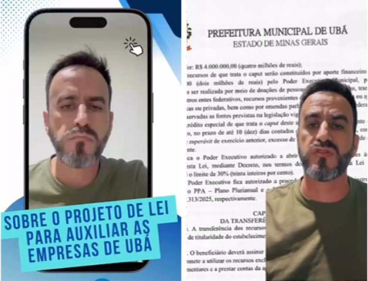 Presidente da ACIUBÁ publica vídeo e esclarece polêmica sobre votação de projeto de auxílio a empresários atingidos pelas enchentes em Ubá